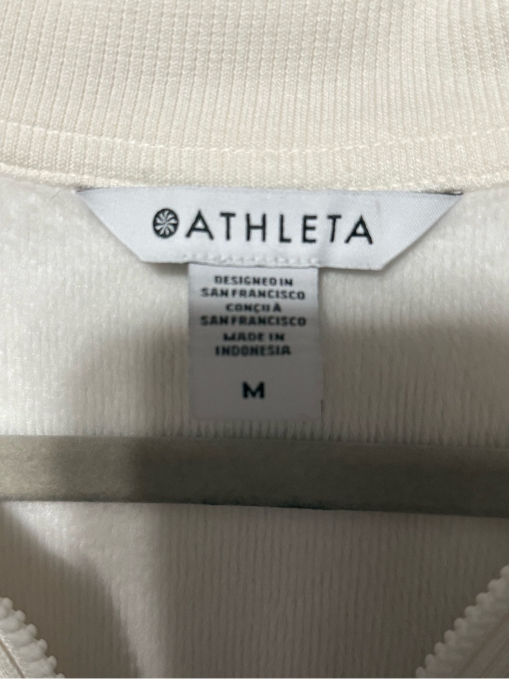 Athleta Off-White Half-Zip Sweatshirt - Picture 2 of 3
